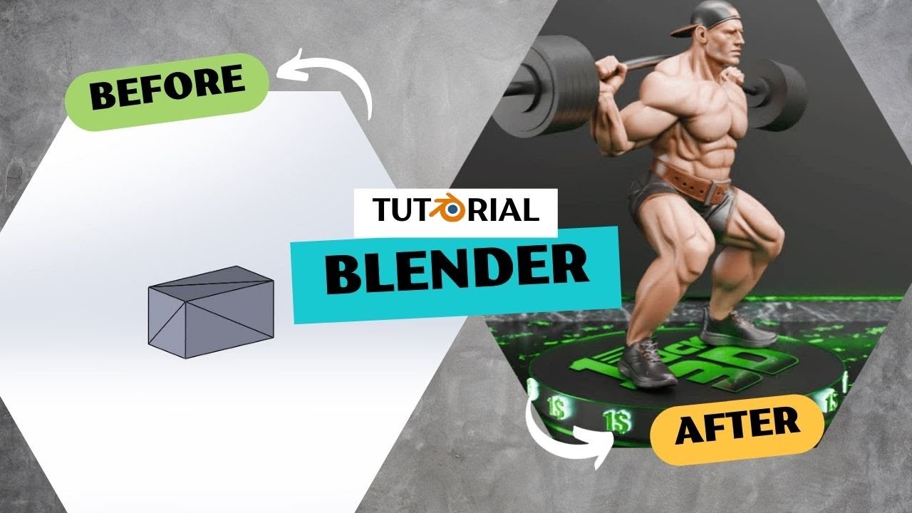 Ultra Muscular Bodybuilder Squat Pose Powerlifter Fitness Statue Modeling, Texturing and Rendering