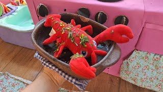 🦞Lagosta para o almoço dos babys | Faz de conta com bebê reborn 