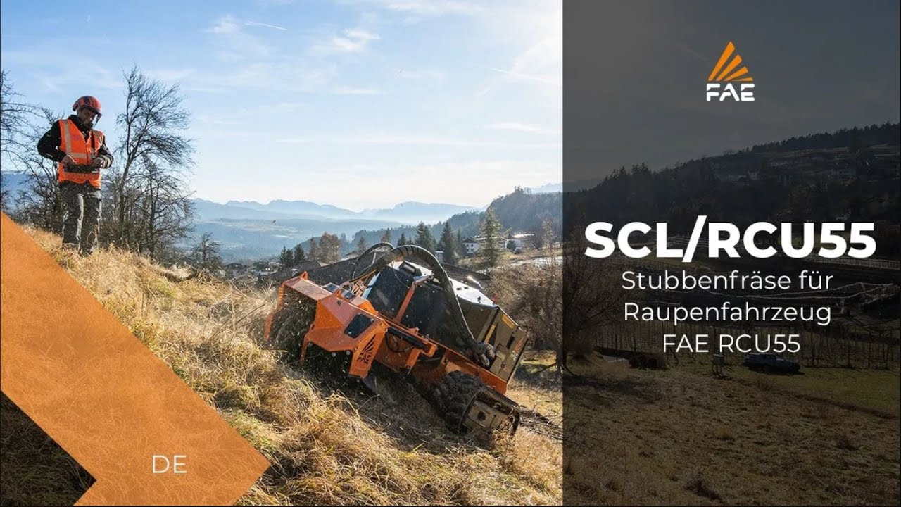Stubbenfräse SCL/RCU55 für ferngesteuertes Raupenfahrzeug FAE RCU55