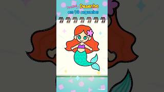 É uma Sereia! 🧜♀️🫧 Desenho em 30 Segundos ⏰ Fácil e Divertido #JunyTony #shorts