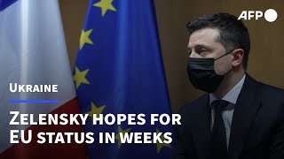 Ukraine hoping for EU candidate status in weeks: Zelensky | AFP