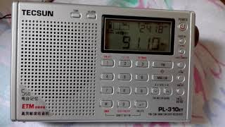 Tecsun Pl - 310 & 91.10 Mhz Kıbrıs Radyo Yayın Kurumu Radyosu Türkçe Yayınından