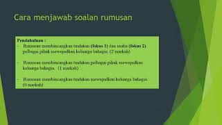 Panduan menjawab soalan rumusan berdasarkan Format Baharu Pentaksiran Bahasa Melayu SPM