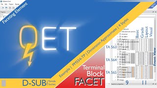 QET QElectroTech, Faceting Element : PM554-TP Terminal Block