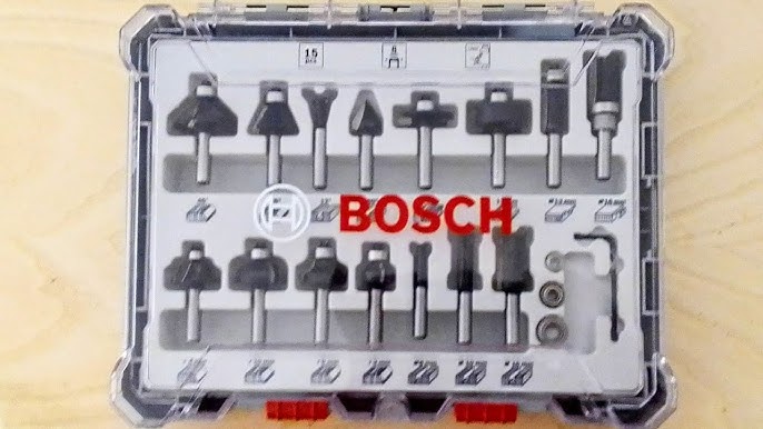 Coffret Bosch 15 pièces de fraise au carbure pour défonceuse