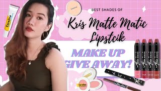 BEST SHADES OF KRIS MATTE MATIC LIPSTICK BY EVER BILENA | FIRST MAKE UP GIVE AWAY!