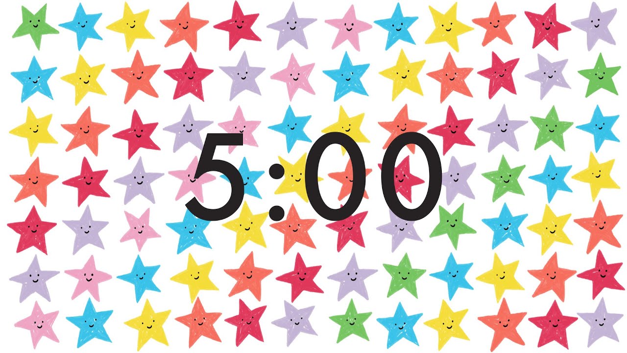 5-Minute Visual Timer | Star Pattern Countdown for Home & Classroom