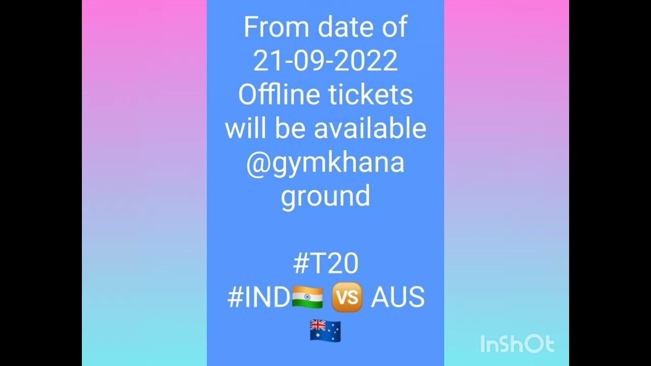 IND vs AUS tickets update YouTube