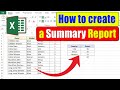 Create a summary using the consolidate tool in microsoft excel