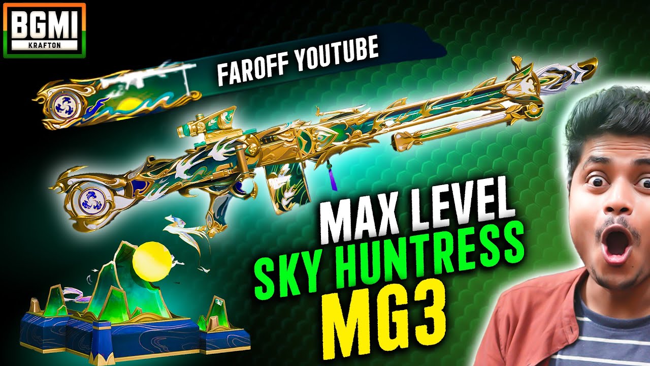 USING NEW MAX SKY HUNTRESS MG3 IN BGMI | INTENSE 8000 DAMAGE BGMI GAMEPLAY | Faroff