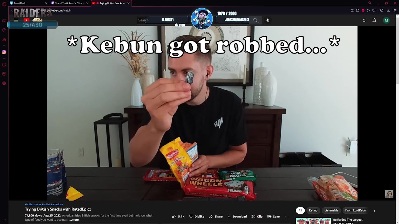 SwizzMB REACTS to LordKebun Trying British Snacks with RatedEpicz | NoPixel 3.0 GTA RP