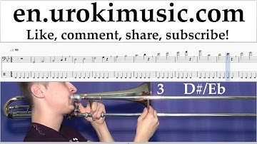 How to Play Trombone Major Lazer & DJ Snake - Lean On Tabs Part#1 exercises, scales um-i352