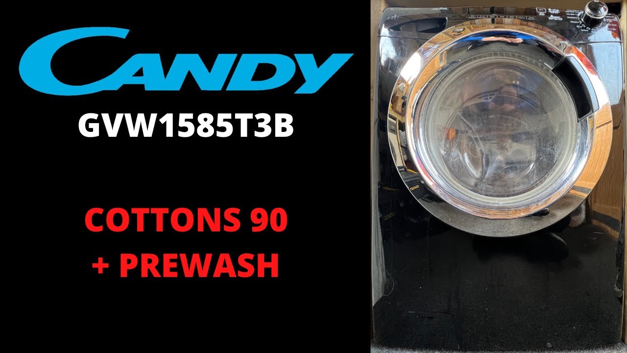 Candy Alisè GVW1585TC3B Washer Dryer Cotton 90 + Prewash YouTube