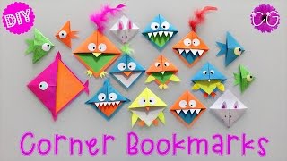 DIY ORIGAMI CORNER BOOKMARKS!  EASY & FUN!