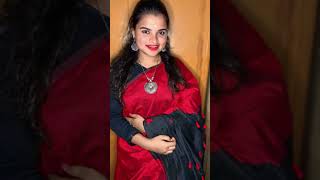 Comment For Saree Link ❤️🔗#mama #redblacksaree #viralvideo #meesh #rubavlogs #viral