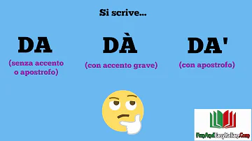 Come si scrive da in senso di dare?