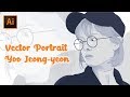 Simple Vector Portrait in Adobe Illustrator | Yoo Jeong-yeon Twice