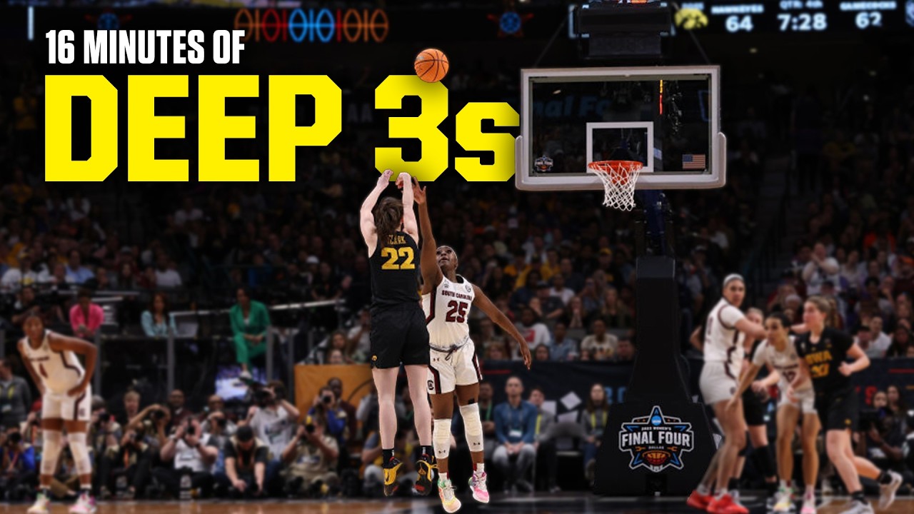 16 minutes of DEEP 3-pointers in March Madness women's tournament since 2021
