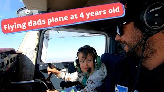4 year old's first  ride in a airplane!!