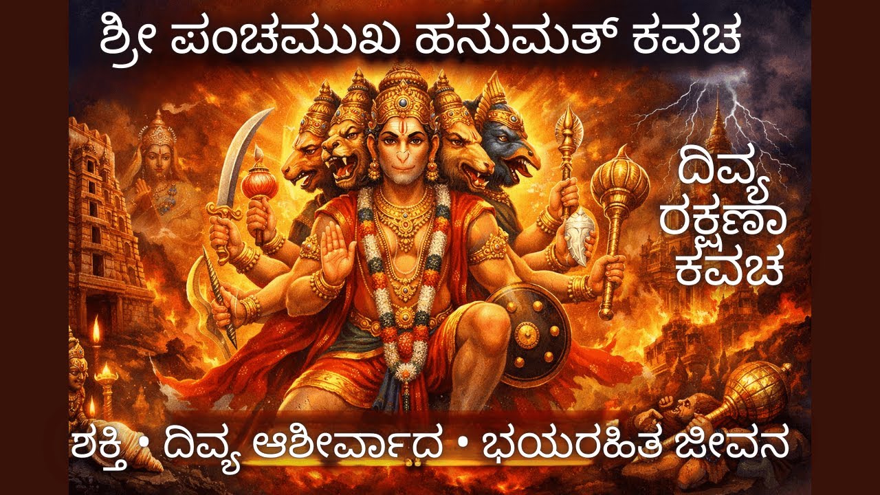 ಶ್ರೀ ಪಂಚಮುಖ ಹನುಮತ್ ಕವಚಂ | ದಿವ್ಯ ರಕ್ಷಣಾ ಕವಚ • ಶಕ್ತಿ • ವಿಜಯ