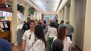 Boston Downtown - Quincy Market Walking Tour - Summer Sunday Walk 4K