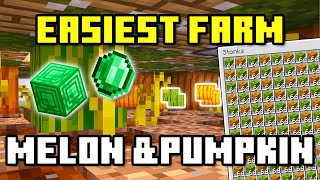 SIMPLE & FAST Pumpkin / Melon Farm | Minecraft Bedrock Tutorial