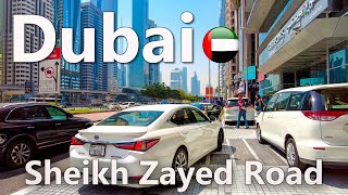 Dubai Sheikh Zayed Road City Skyscrapers Walking Tour 2023 4K🇦🇪