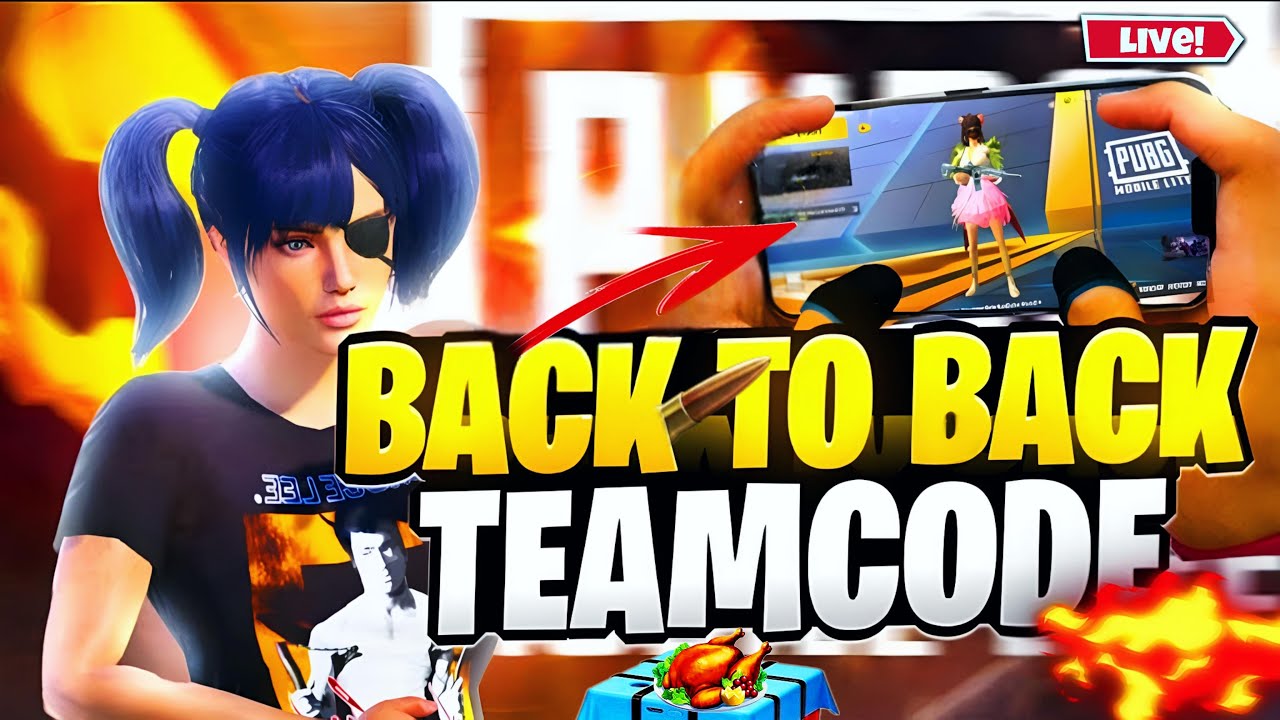 PUBG MOBILE LITE LIVE STREAM | BACK TO BACK TEAM CODE - YouTube