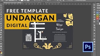 Template Undangan Digital Pernikahan Gratis - Photoshop #digital #photoshop #free