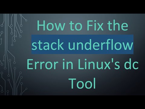 How to Fix the stack underflow Error in Linux's dc Tool