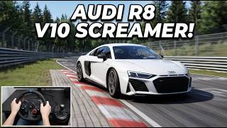 Download lagu AUDI R8 V10 SCREAMER! 🔊 Assetto Corsa Evo Nürburgring Hot Lap (Logitech G29) 🏁