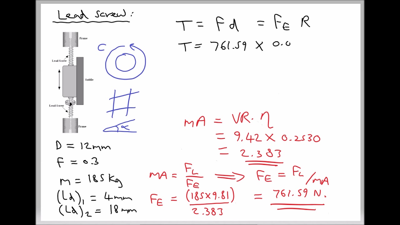 lead screw travel calculator