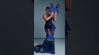 Sunshine Rosman looking so beautiful 😍❤️ in a blue dress for AMVCA 2026 Nigeria