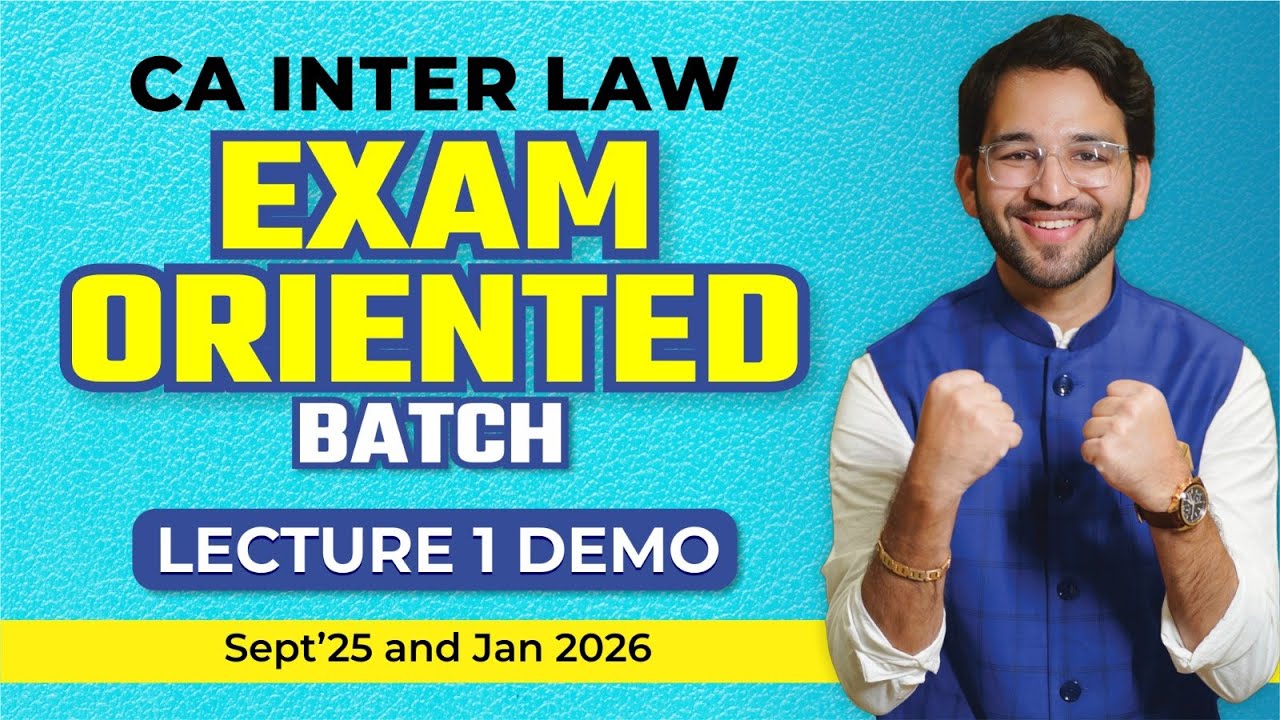 CA Inter Law Lec 1 Demo | Full English | Exam Oriented | May’25 & Sept ...