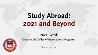 Study Abroad and the IS Program: 2021 and Beyond