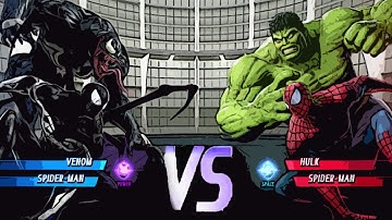 Venom & Black Spider-Man Vs Hulk & Spider-Man [Very Hard AI] | Marvel vs Capcom: Infinite
