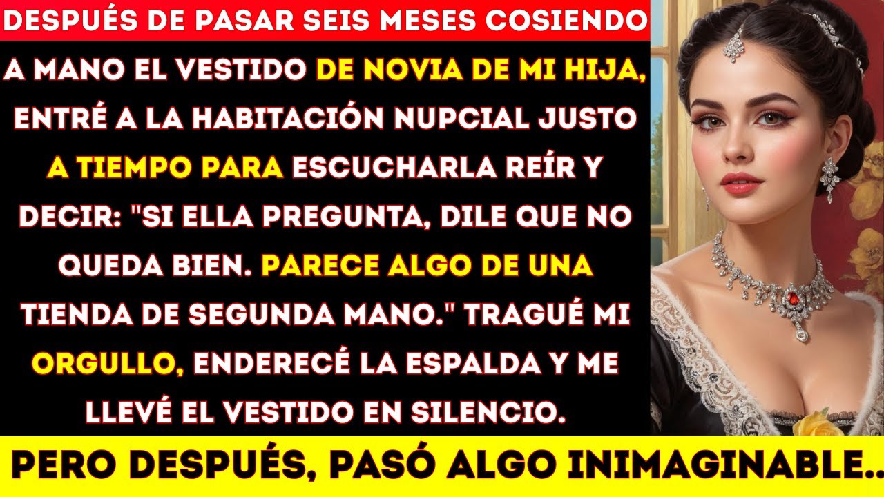 Me pasé 6 meses cosiendo su vestido de novia. Luego la escuché decir: si mamá pregunta, di que no