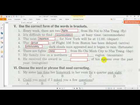 English 8 - Test For Unit 11 - BT Tiếng Anh 8 - Mai Lan Hương (Phần IV, V, VI Trang 82-83)