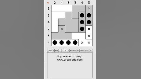 Grey is Odd - Today grids. Solution level 4 6X6 dated 04-08-2024