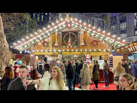 London City Christmas Market 2022 Leicester Square Christmas Market & Lights London Walk -Nov 2022