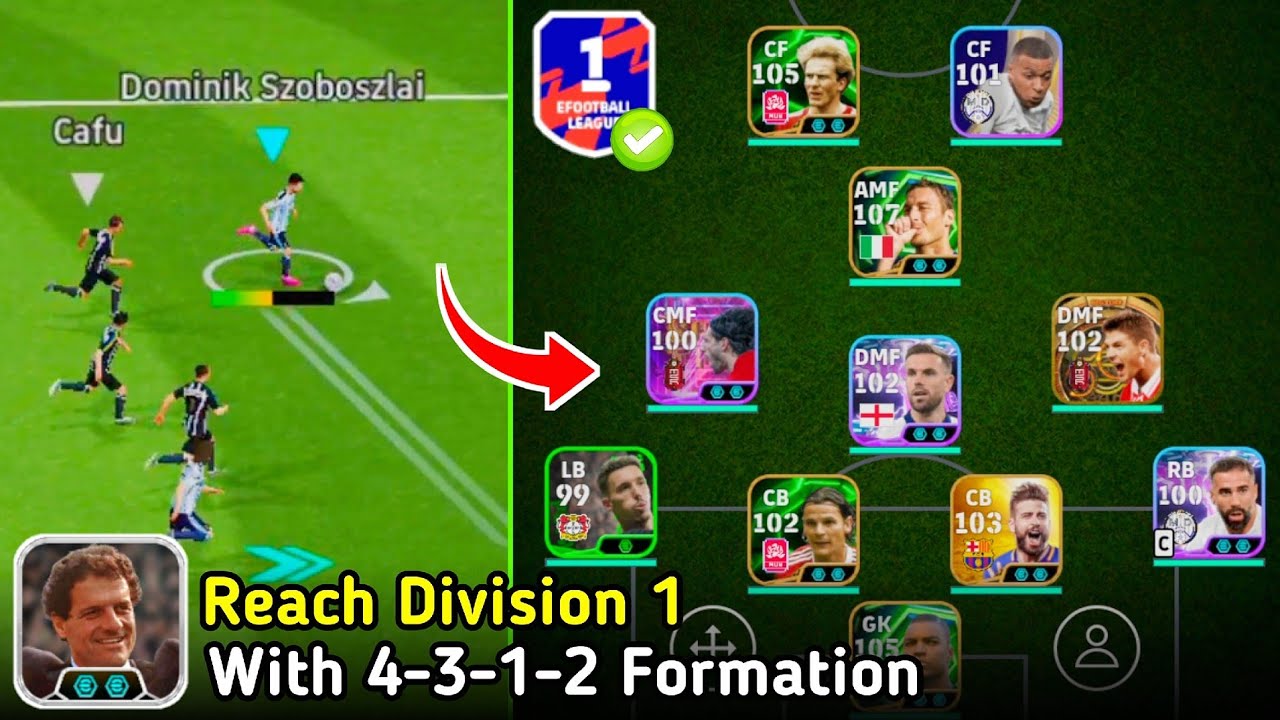 Easy Reach Division 1 🔥🥵 Стандартная схема 4-3-1-2 — лучшая в eFootball 2026 v5.2.0 ✅ | Игровой п...