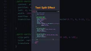 Text Split Effect using HTML CSS | Complete Web Designing Course #shorts