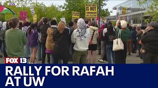 Pro-Palestine demonstration near UW closes light rail station | FOX 13 News