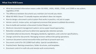 My training on Document Control is available on Gumroad. Here's a sneak peek at the course overview.