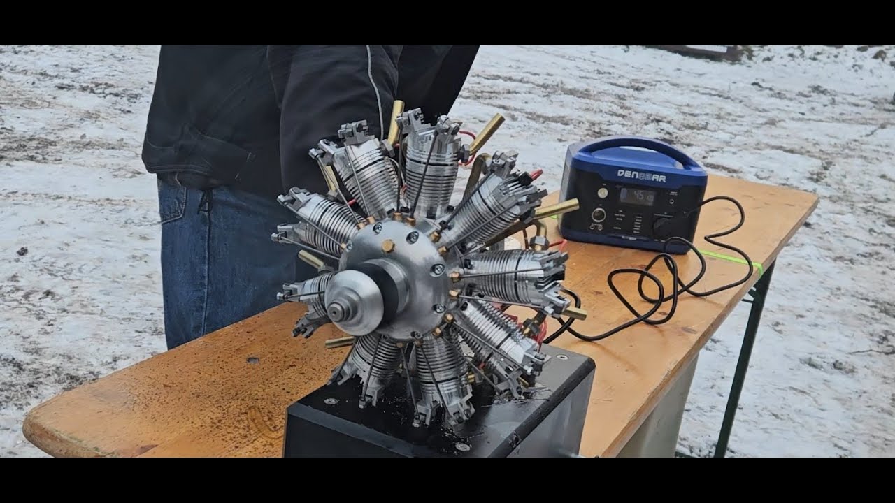 9Zylinder Sternmotor Modell Radial Engine Model home-made
