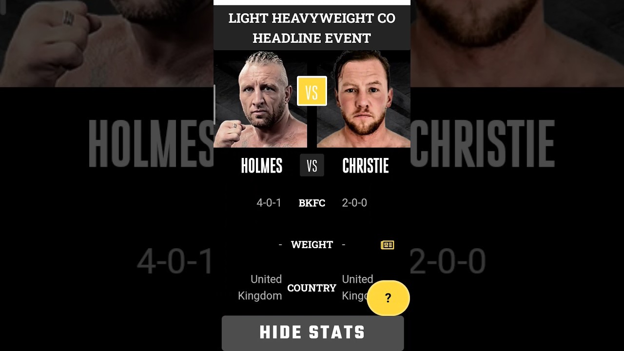 Anthony Holmes v Danny Christie 