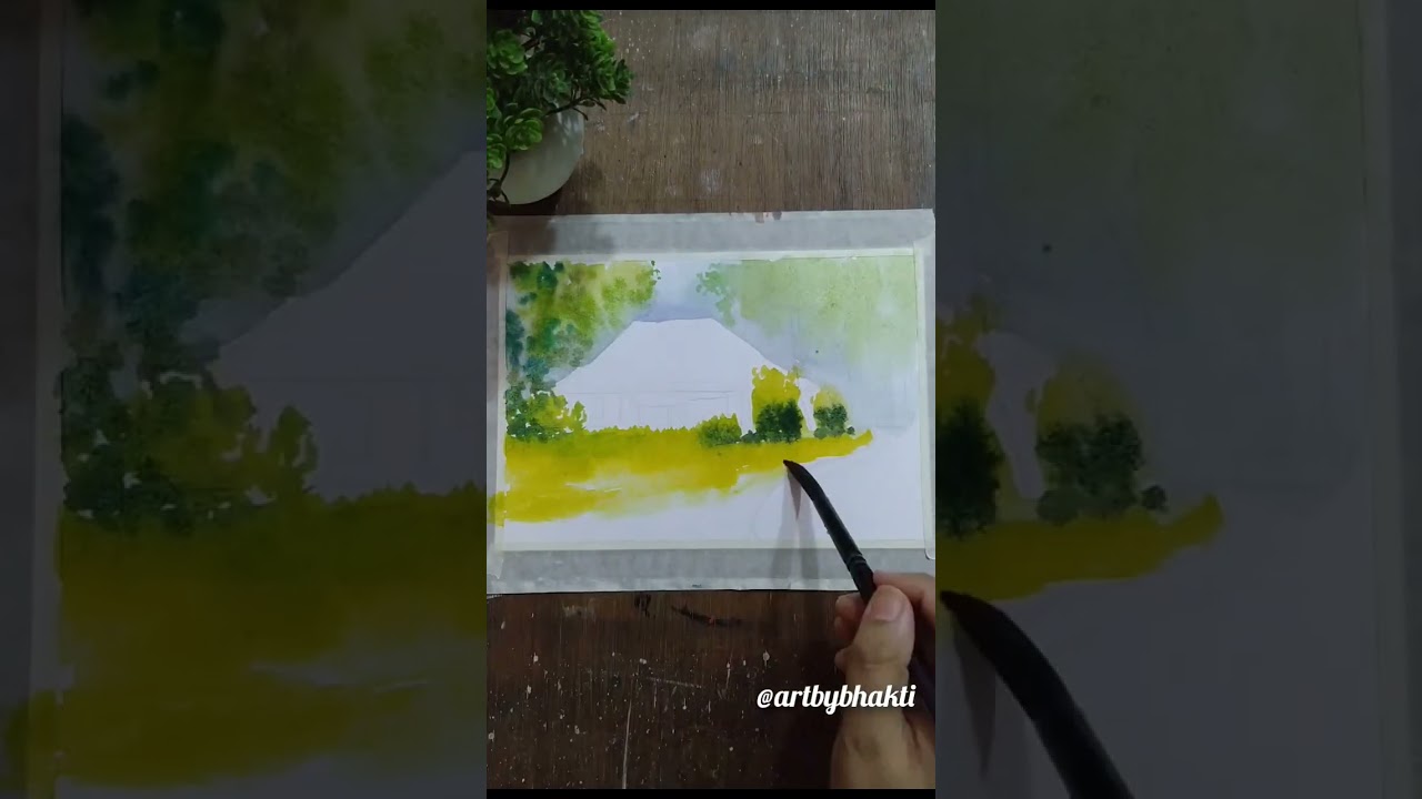 easy watercolour landscape painting 