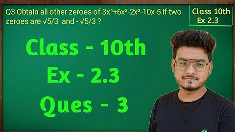 Polynomials, Class 10 Exercise  2.3, Ques 3 Maths  NCERT CBSE | Chapter 2