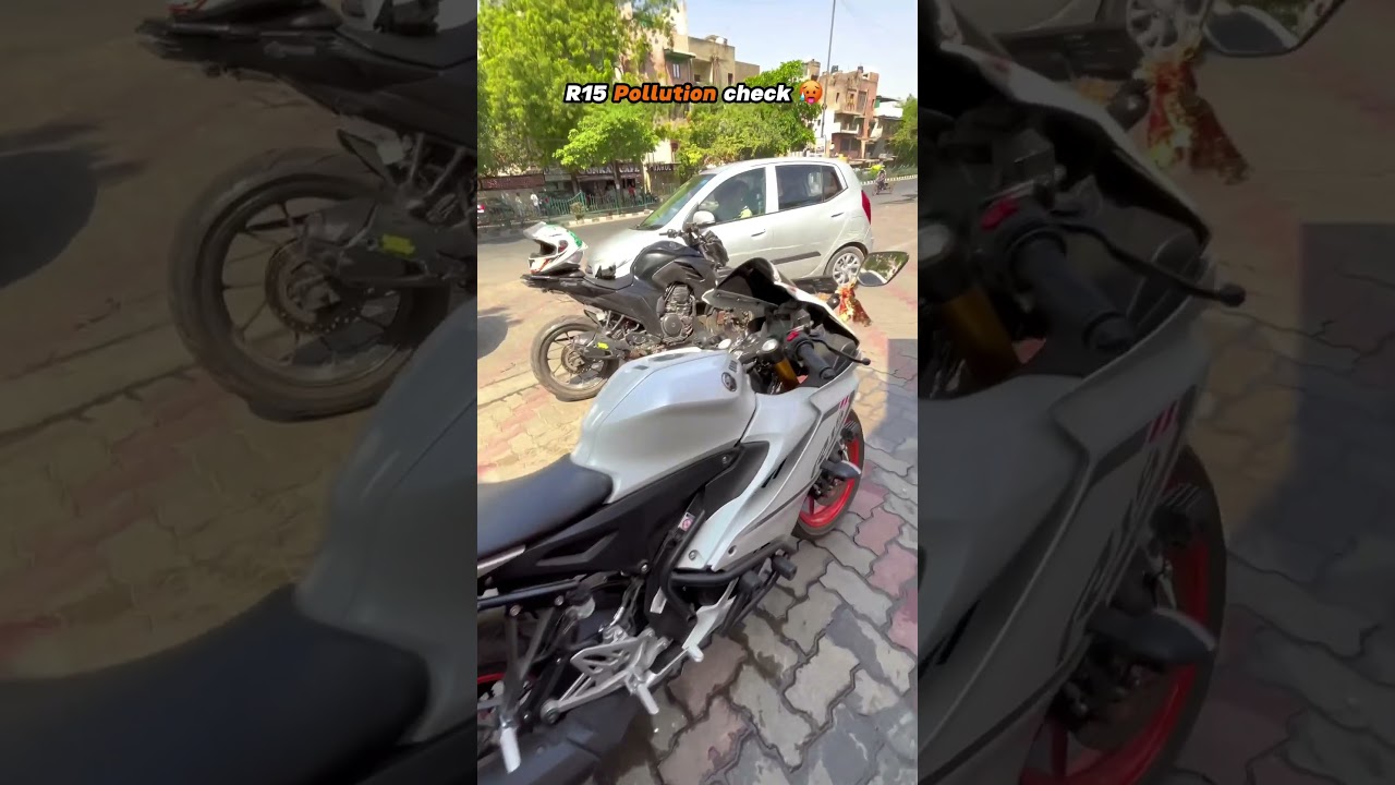 Pollution check Yamaha R15🥵. 