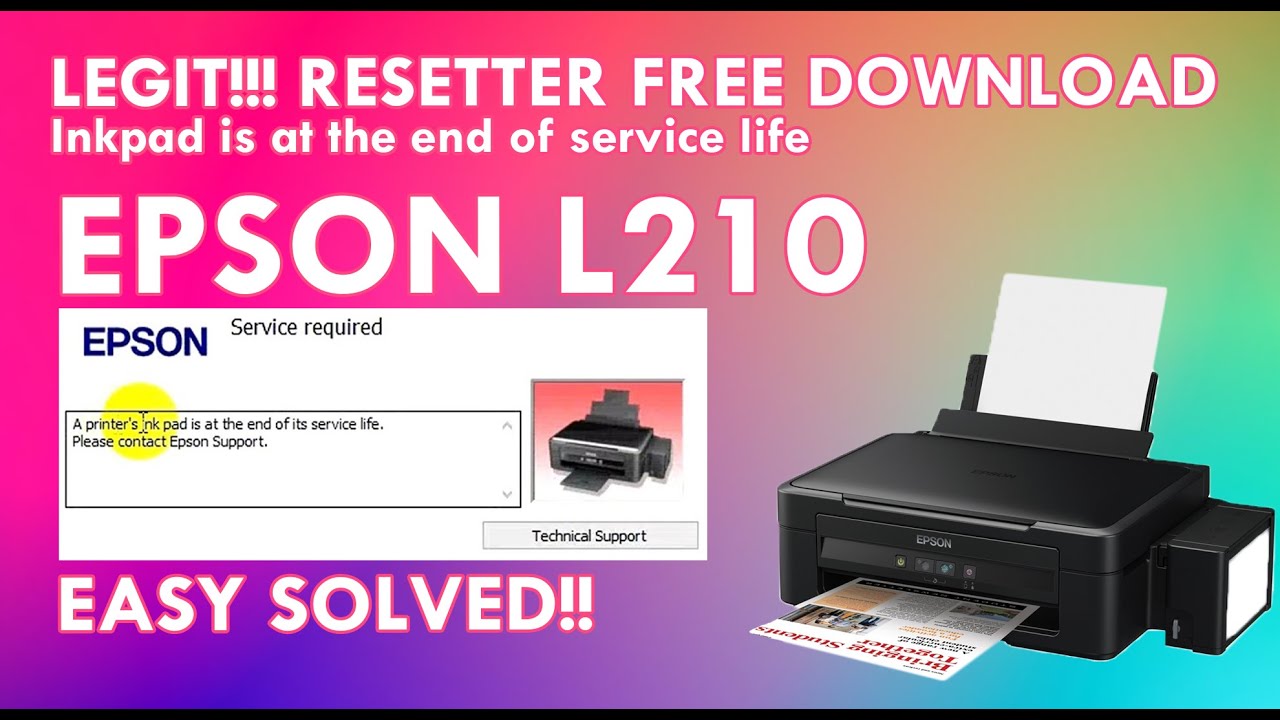 Epson l210 resetter free download verbites
